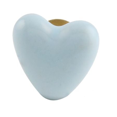 Sky Blue Tiny Heart Ceramic Cabinet Knobs 